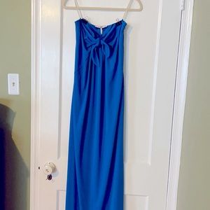 Halston Heritage blue floor length dress. Size 4.